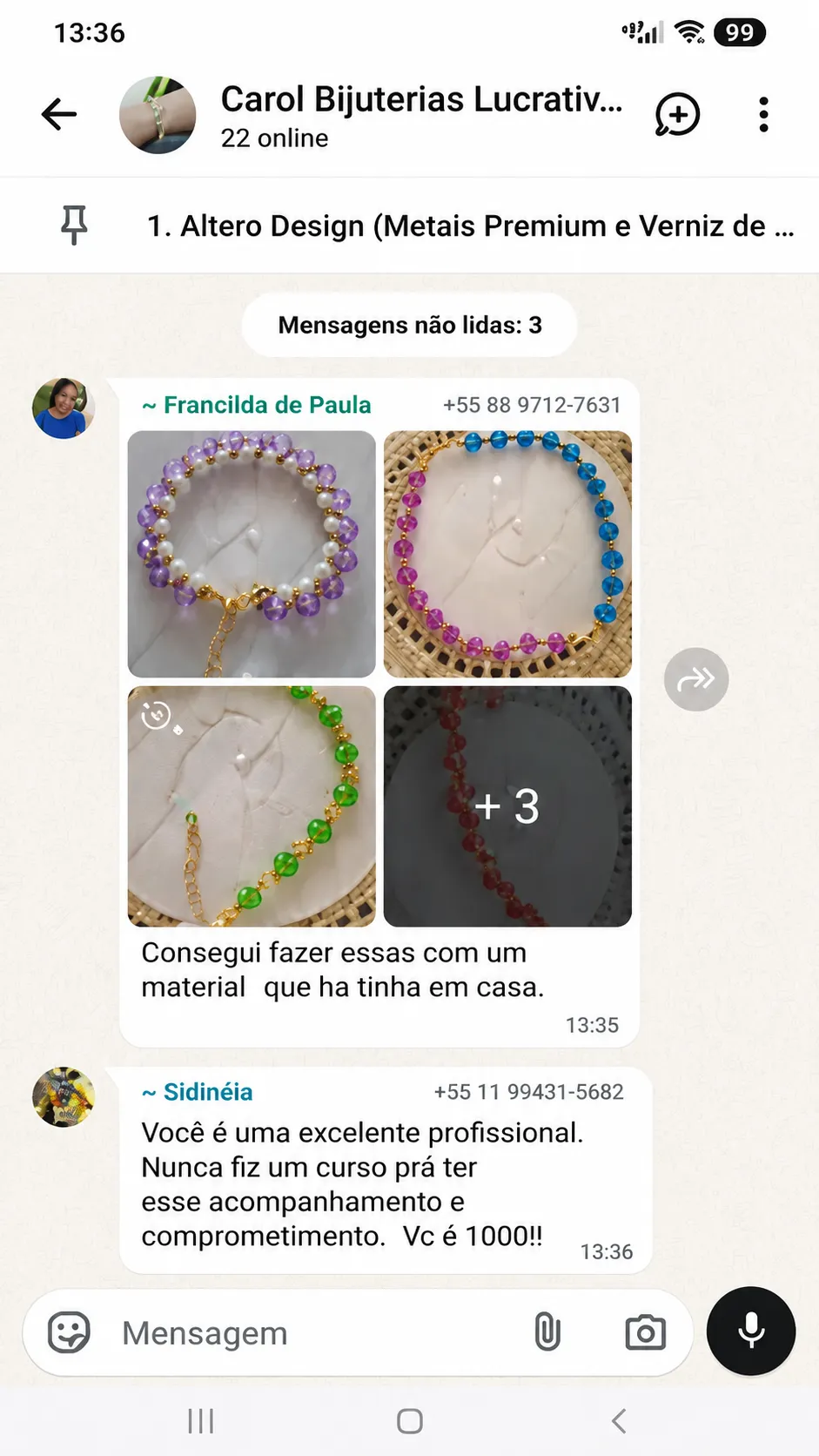 Depoimento de aluna